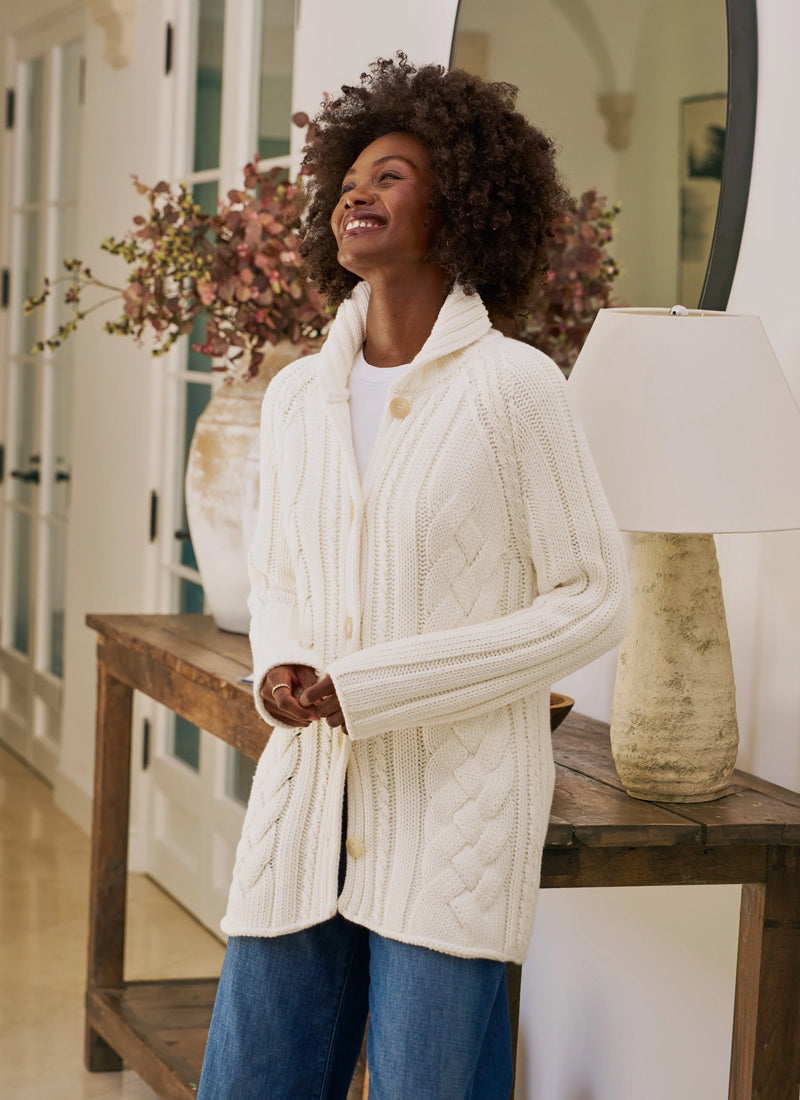 Frank & Eileen Cotswolds Cable Knit Cardigan