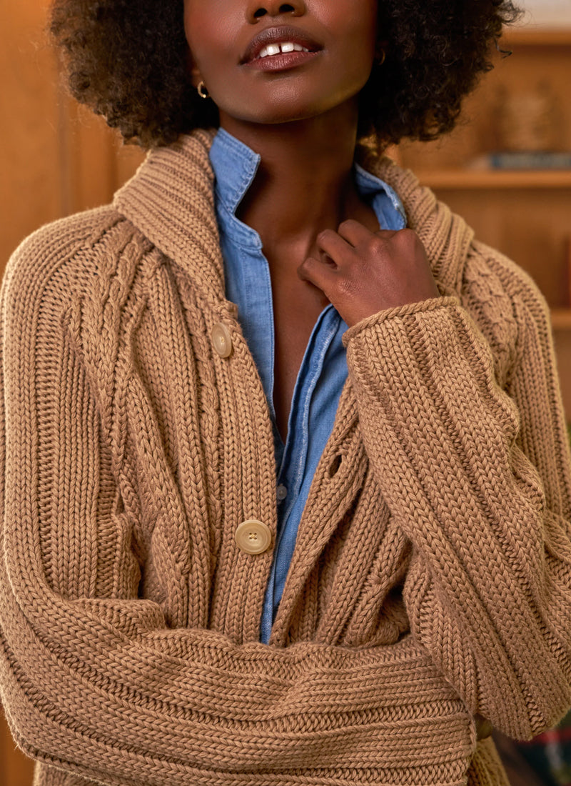 Mini Cotswolds Cropped Cable Knit Cardigan by Frank & Eileen | Andrews