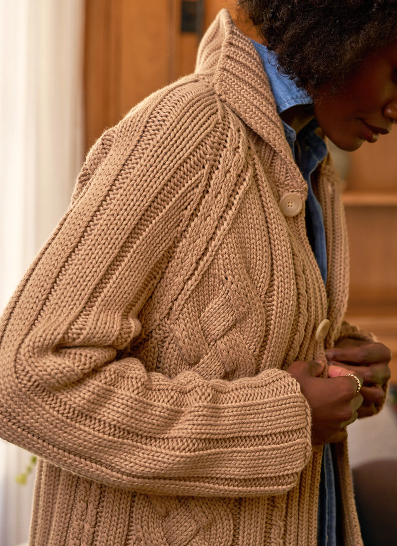 Mini Cotswolds Cropped Cable Knit Cardigan by Frank & Eileen | Andrews