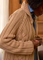 Mini Cotswolds cropped cable knit cardigan by Frank & Eileen at Andrews