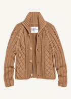 Mini Cotswolds cropped cable knit cardigan by Frank & Eileen at Andrews