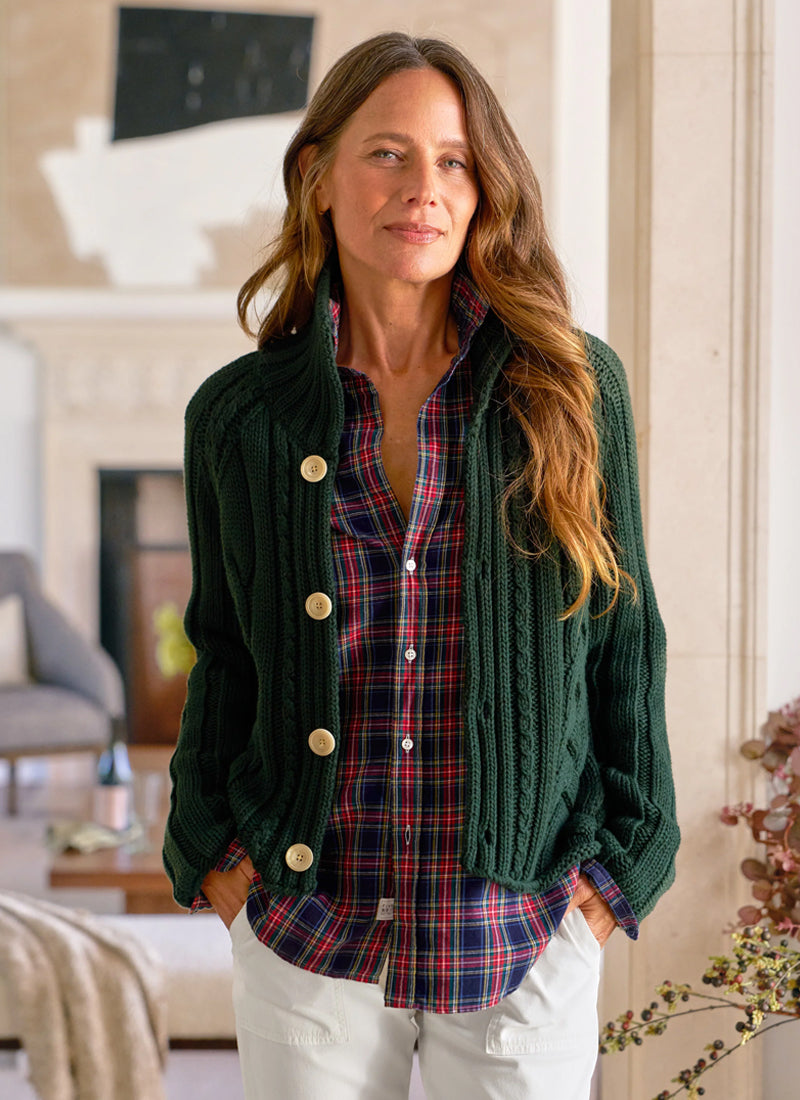 Mini Cotswolds Cropped Cable Knit Cardigan by Frank & Eileen | Andrews