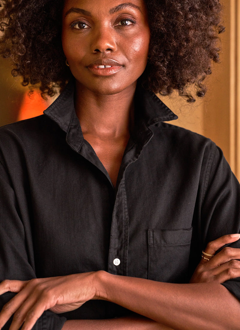 Frank & Eileen Rory Black Famous Denim Shirt Dress