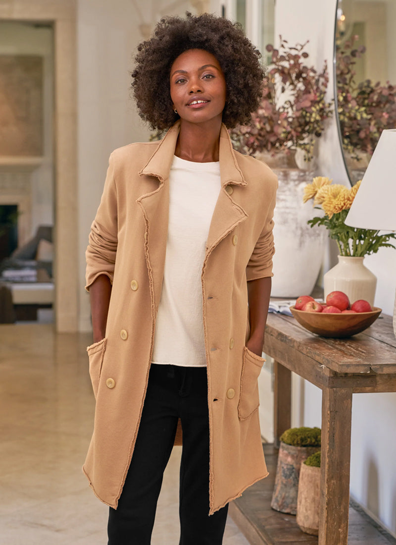 Triple Fleece Sweatshirt Trench Coat by Frank Eileen Andrews
