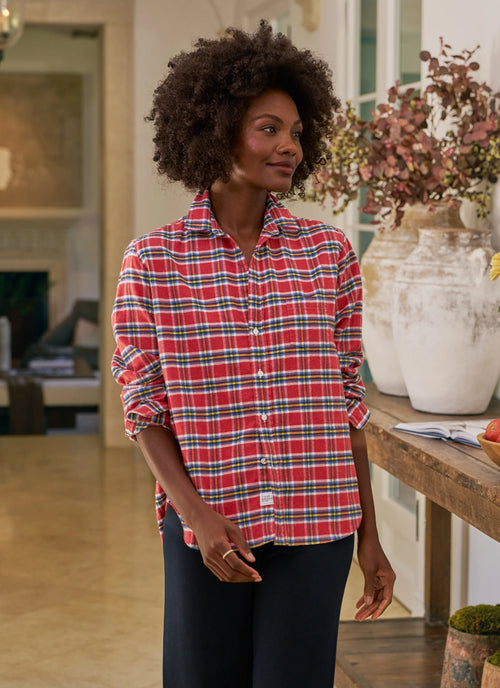 Eileen Plaid Relaxed Button Up by Frank & Eileen balances at Andrews