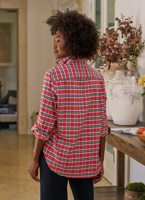 Eileen Plaid Relaxed Button Up by Frank & Eileen balances at Andrews