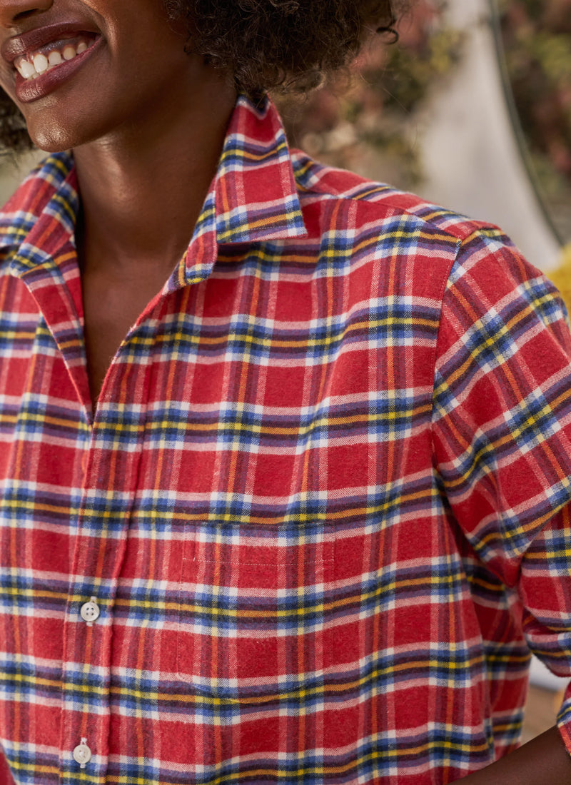 Eileen Plaid Relaxed Button Up by Frank & Eileen balances at Andrews