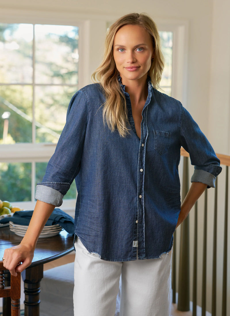 Eileen Ruffle Collar Button-Up Shirt by Frank & Eileen at Andrews