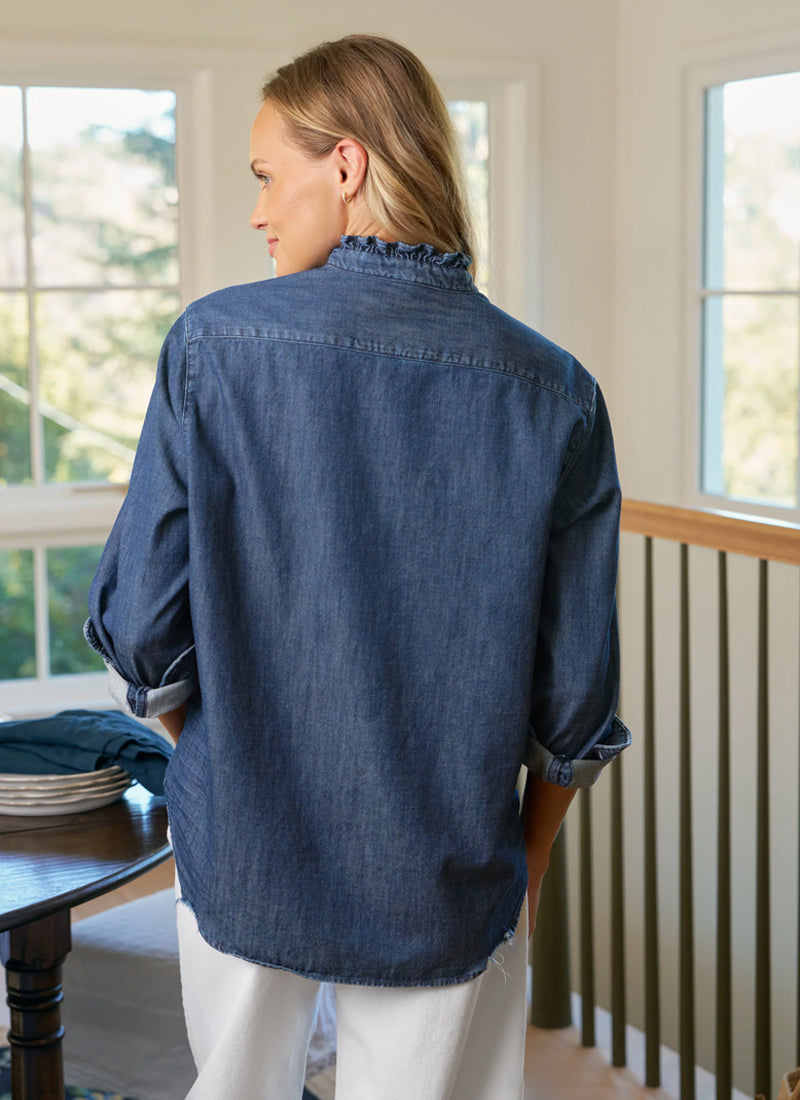 Eileen Ruffle Collar Button-Up Shirt by Frank & Eileen at Andrews