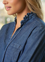 Frank & Eileen Eileen Ruffle Collar Button-Up Shirt