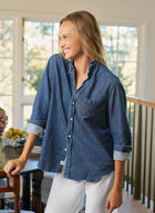 Frank & Eileen Eileen Ruffle Collar Button-Up Shirt
