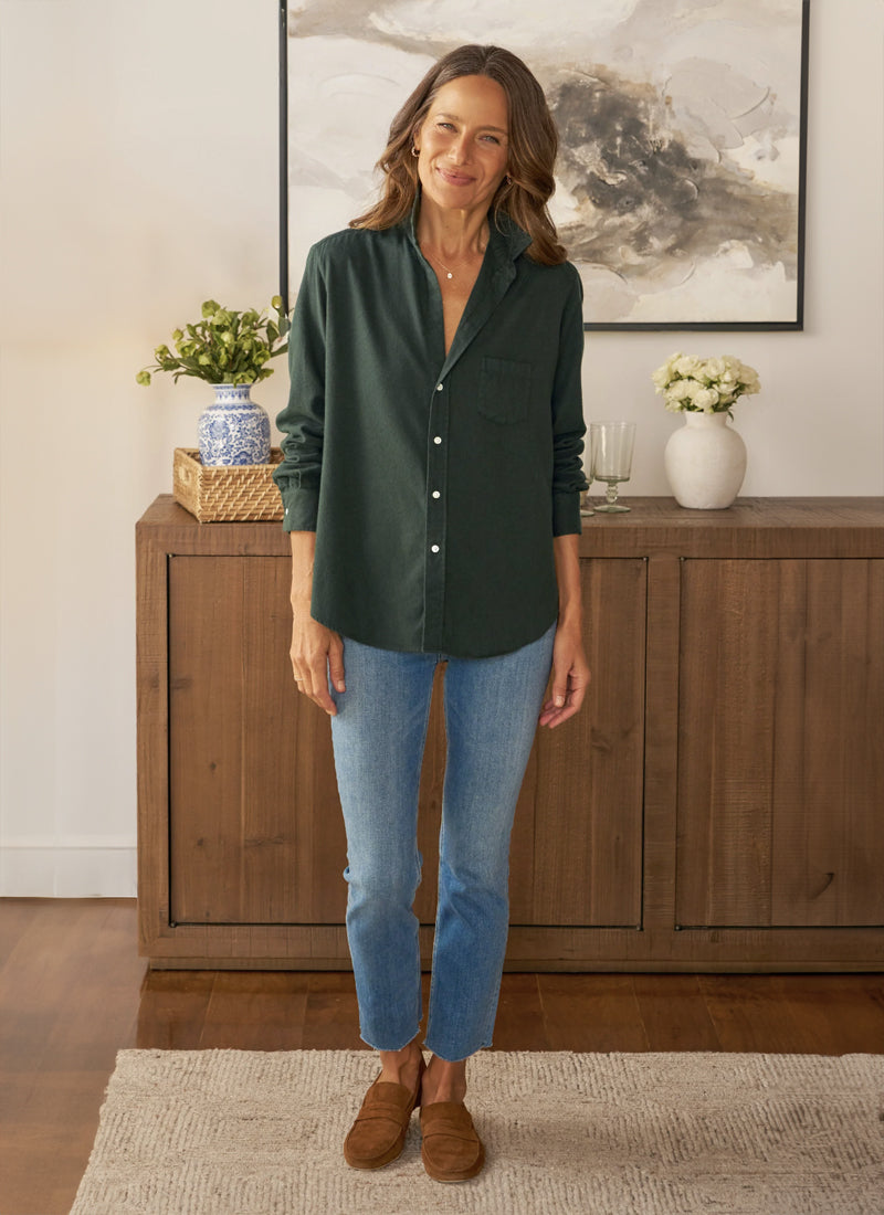 Eileen Relaxed Button Up Shirt Green by Frank & Eileen at Andrews