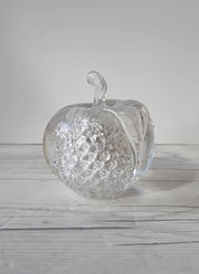 Haute Curature Fare Marcolin for FM Konstglas, Pure Silver Bullicante Art Crystal Apple, Sweden, 1960s