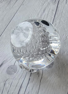 Haute Curature Fare Marcolin for FM Konstglas, Pure Silver Bullicante Art Crystal Apple, Sweden, 1960s