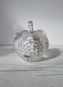 Haute Curature Fare Marcolin for FM Konstglas, Pure Silver Bullicante Art Crystal Apple, Sweden, 1960s