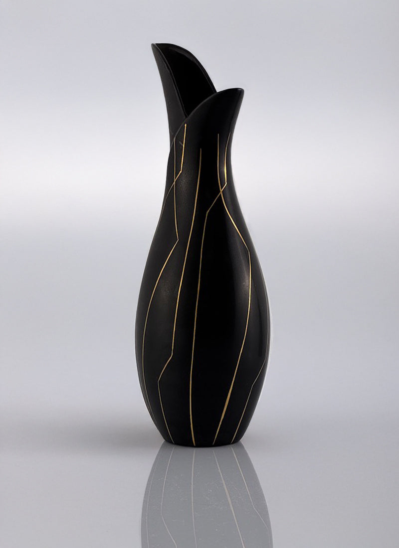 Haute Curature Lillemor Mannerheim for Gefle Keramik, Dixie, Mangania Series Sculptural Flask Vase, 1957