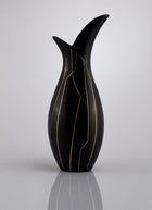 Haute Curature Lillemor Mannerheim for Gefle Keramik, Dixie, Mangania Series Sculptural Flask Vase, 1957