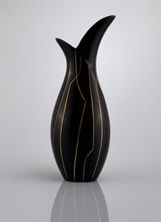 Haute Curature Lillemor Mannerheim for Gefle Keramik, Dixie, Mangania Series Sculptural Flask Vase, 1957