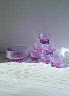 Kristal Melting Ice Series, Neodymium Alexandrite Jorum and 6 Tumbler Dish Set, 1960s-70s, Italy