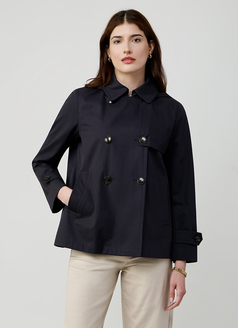  Short Cotton Hood Trench Coat by Herno at Andrews 