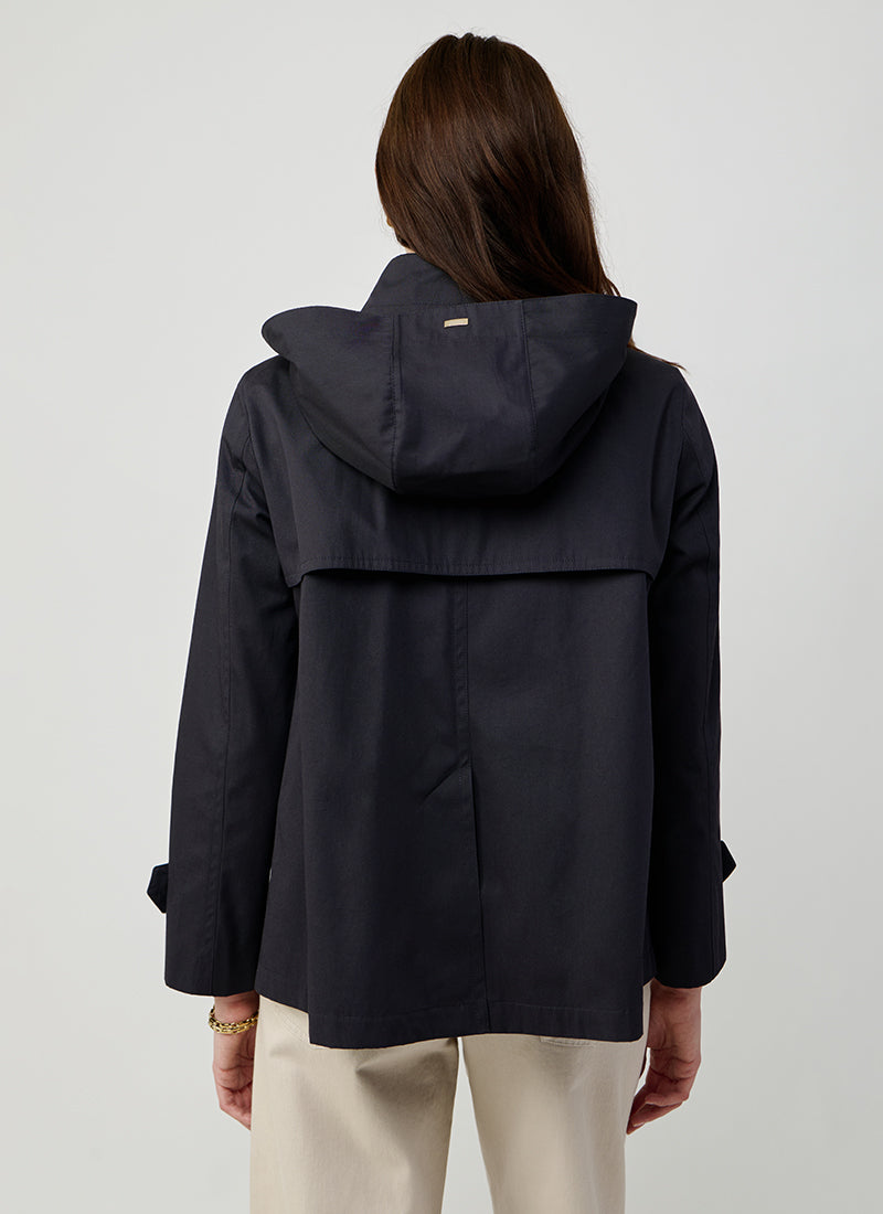  Short Cotton Hood Trench Coat by Herno at Andrews 