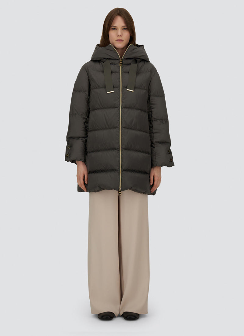 Satin Nylon Aline Hooded Coat by Herno at Andrews