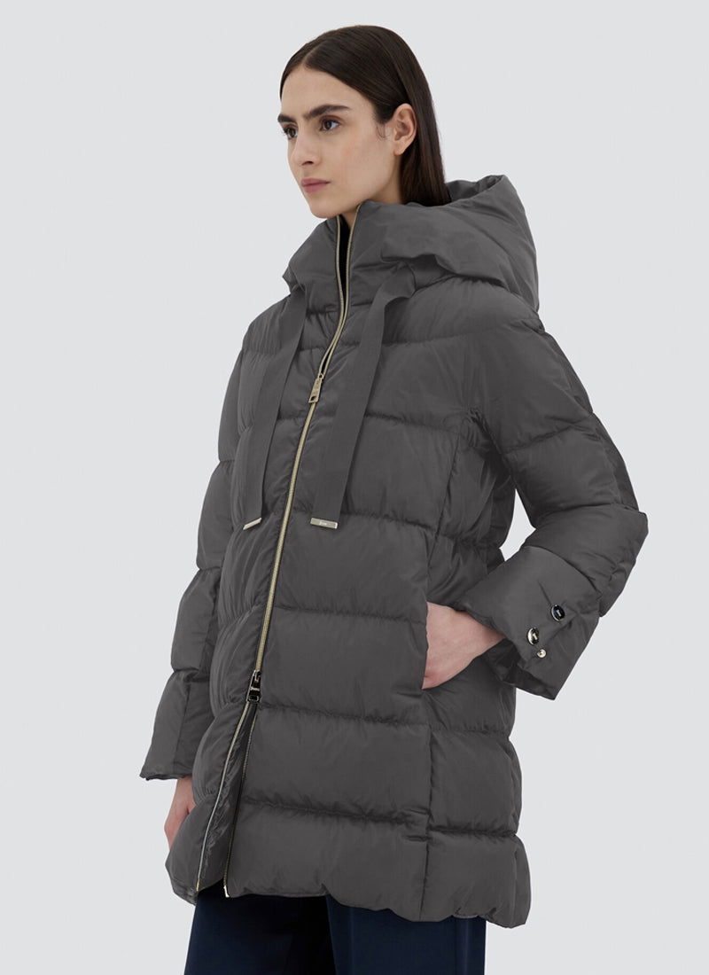 Satin Nylon Aline Hooded Coat by Herno at Andrews