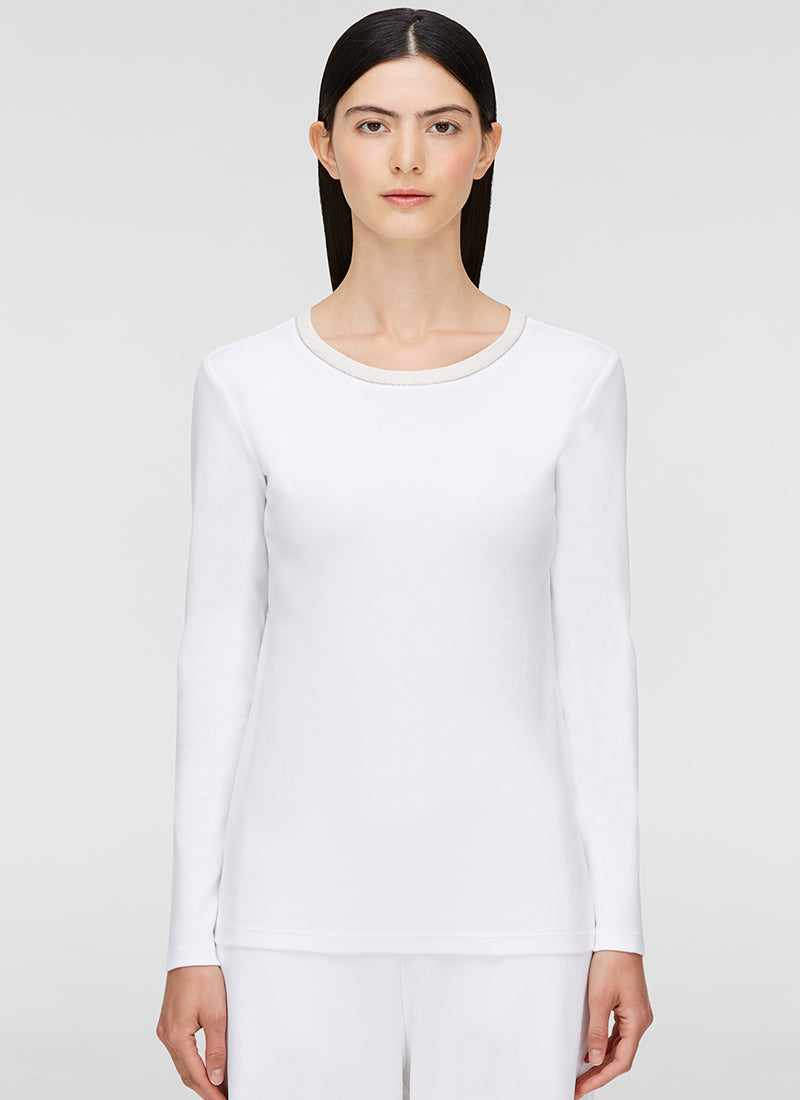 Fabiana Filippi Ribbed Jersey Long-Sleeve T-Shirt