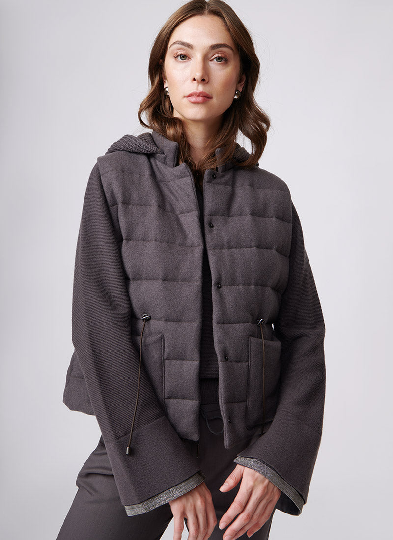 Fabiana Filippi Knitted Down Vest with Hood