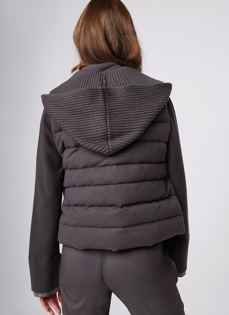 Fabiana Filippi Knitted Down Vest with Hood