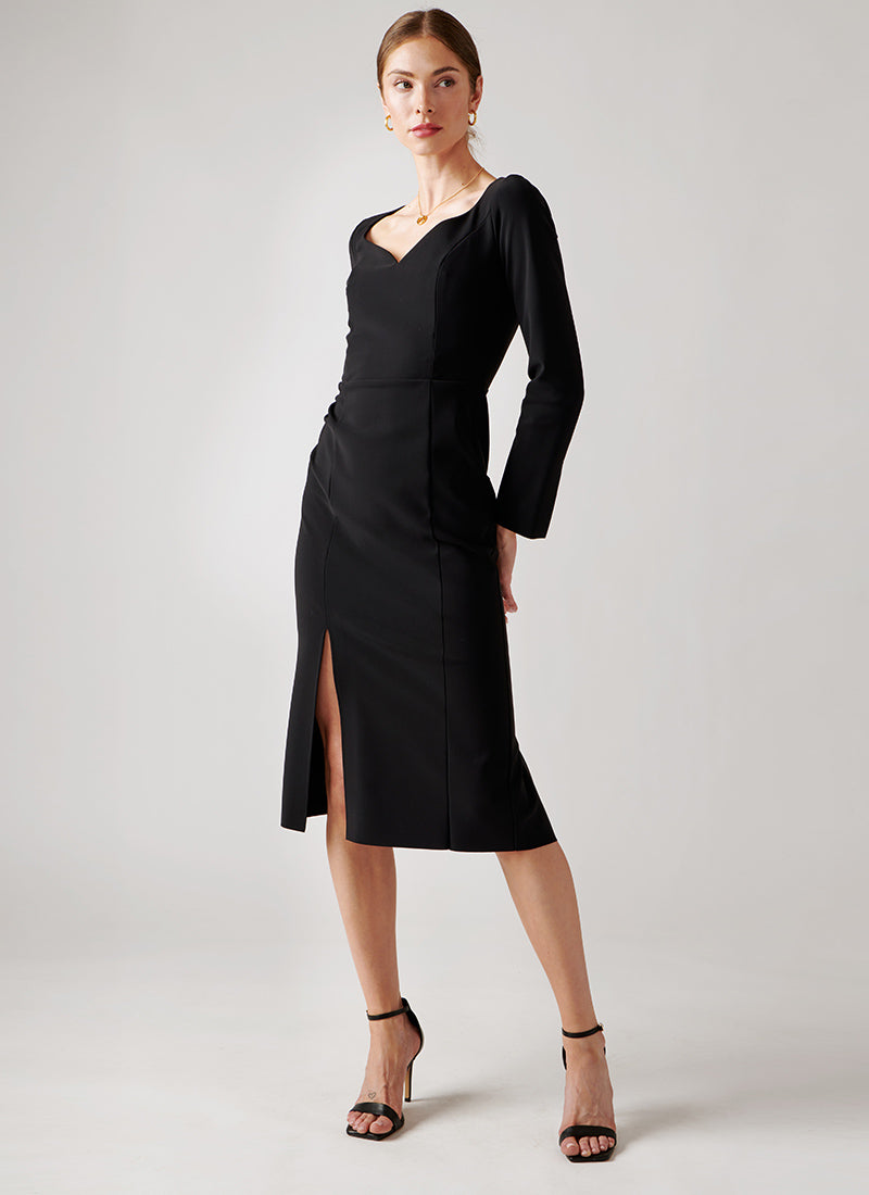 Greta Constantine Lanne Sweatheart Neck Midi Dress