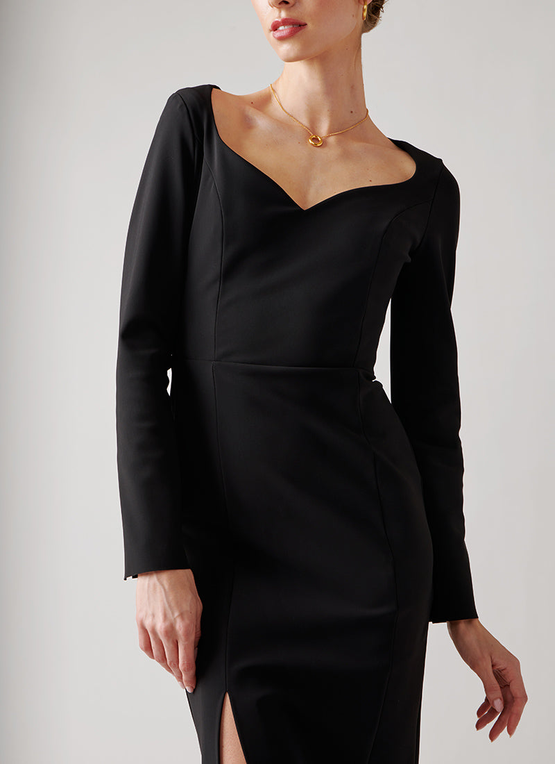 Greta Constantine Lanne Sweatheart Neck Midi Dress