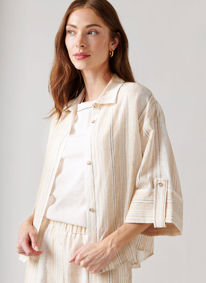 Peserico Linen Striped Shirt