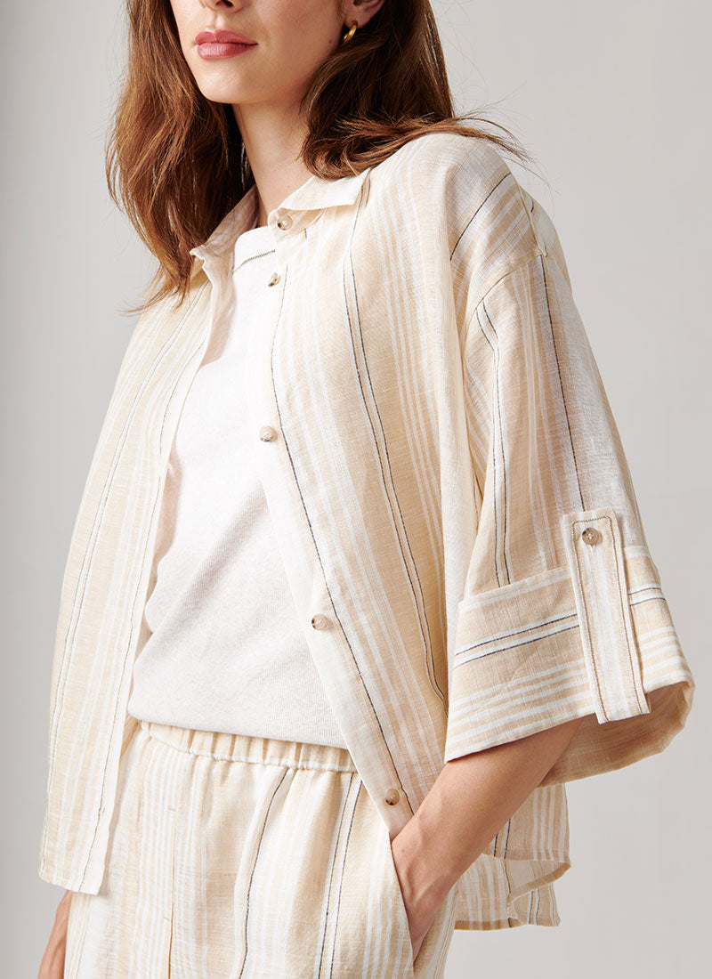 Peserico Linen Striped Shirt