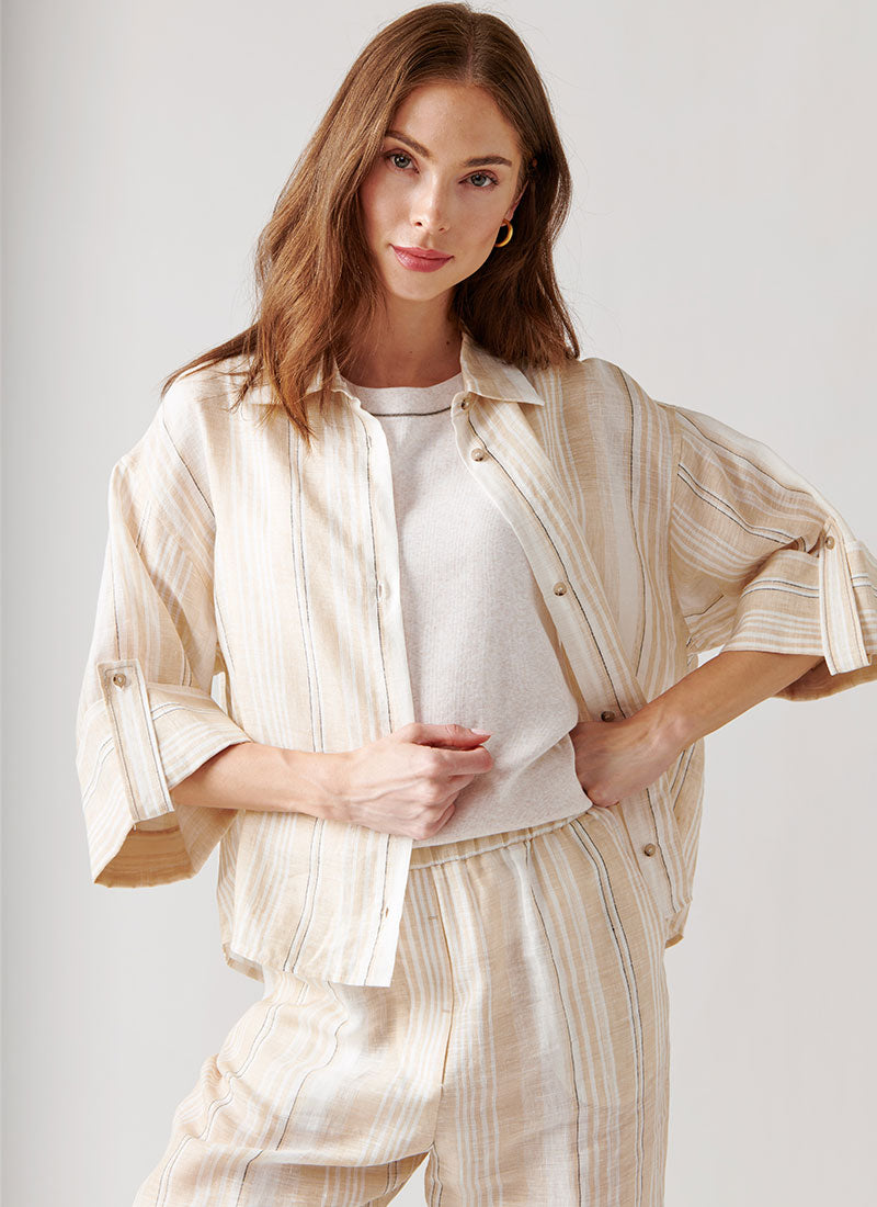 Peserico Linen Striped Shirt