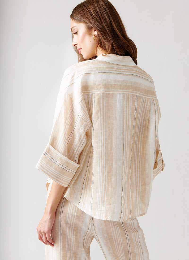 Peserico Linen Striped Shirt