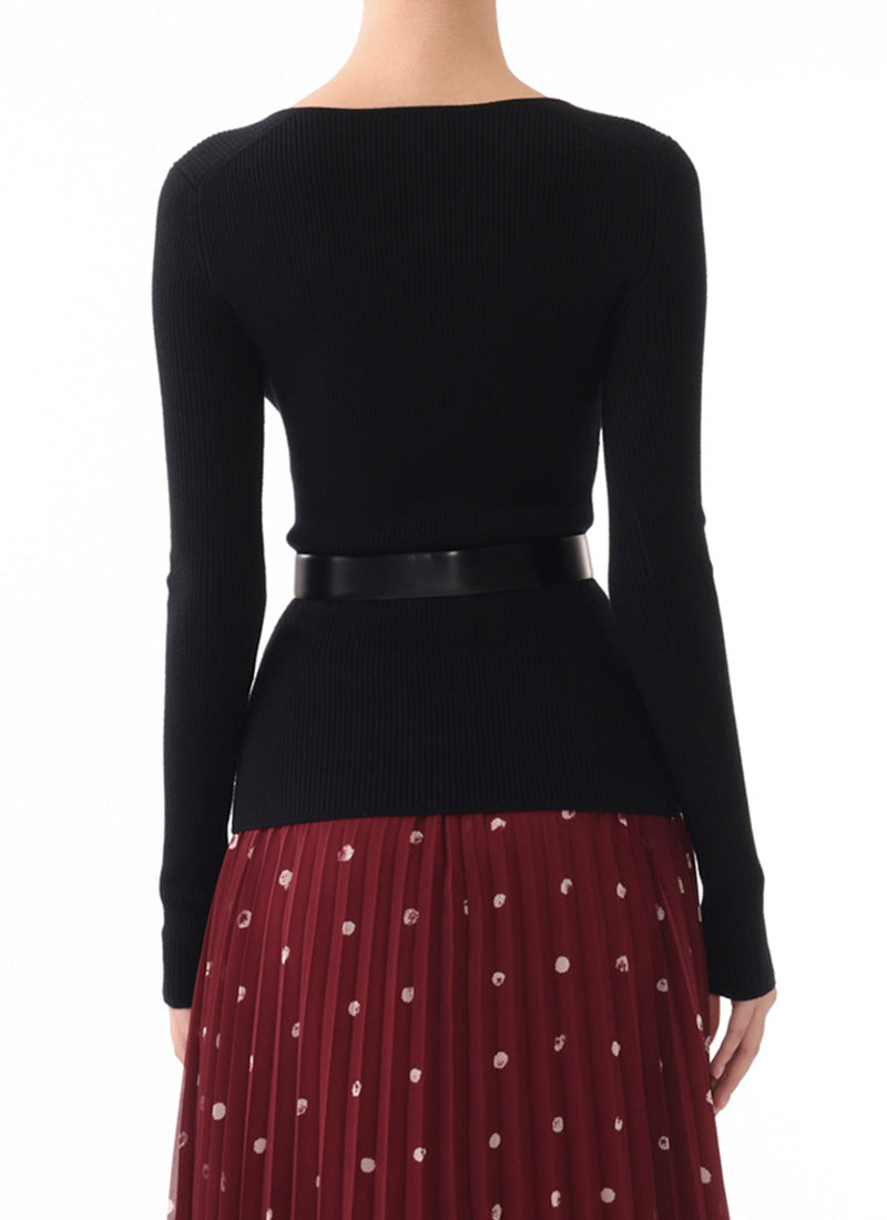 Long Sleeve Rib Knit Top