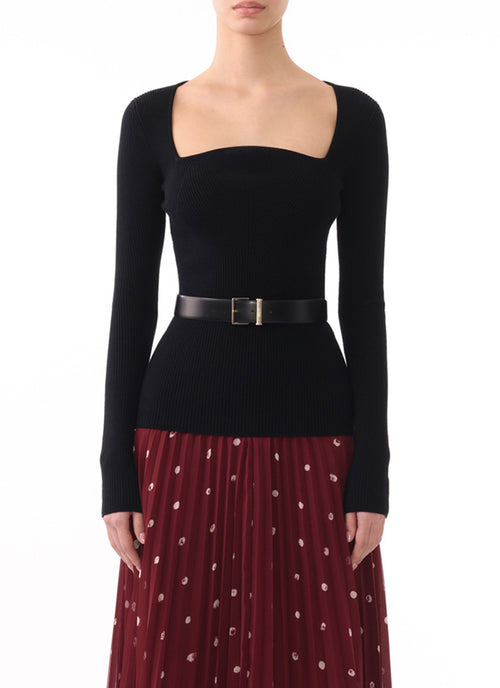 Long Sleeve Rib Knit Top