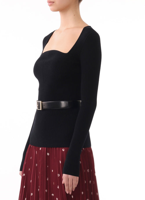 Long Sleeve Rib Knit Top