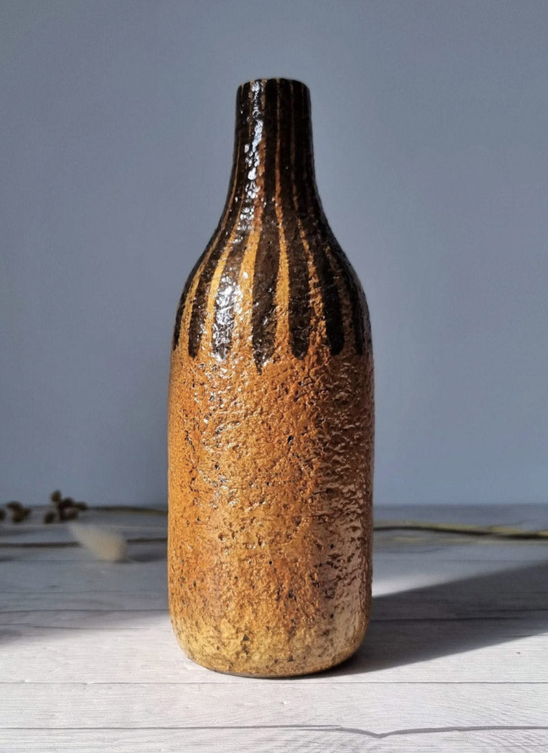 Haute Curature Mari Simmulson 1960 Eritrea Series Burnt Sugar and Caramel Palette Bottle Vase