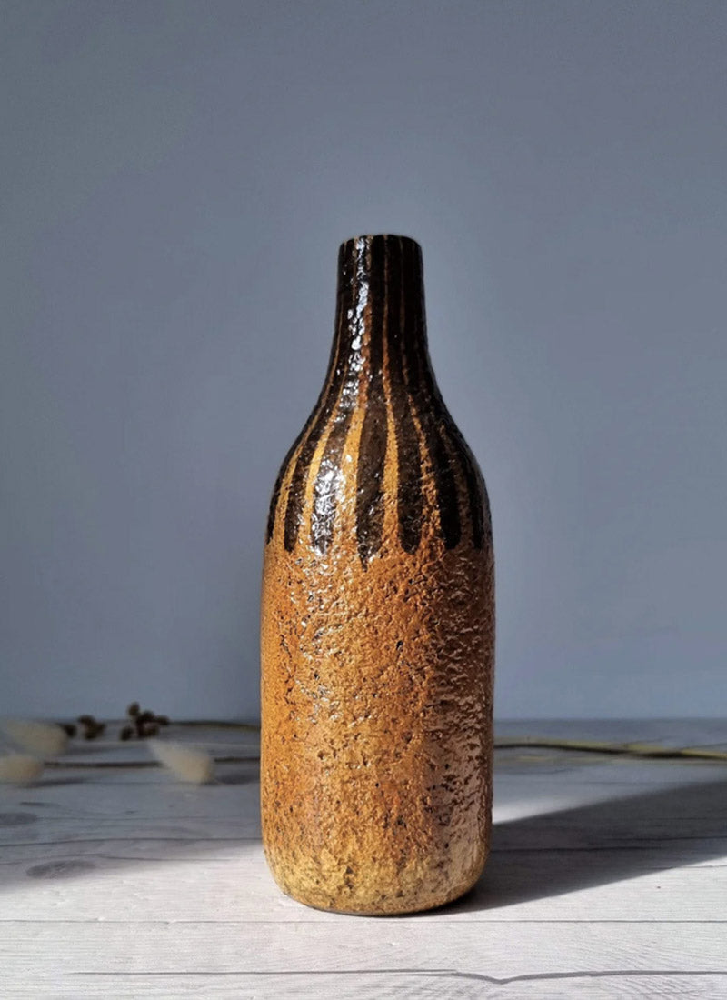 Haute Curature Mari Simmulson 1960 Eritrea Series Burnt Sugar and Caramel Palette Bottle Vase