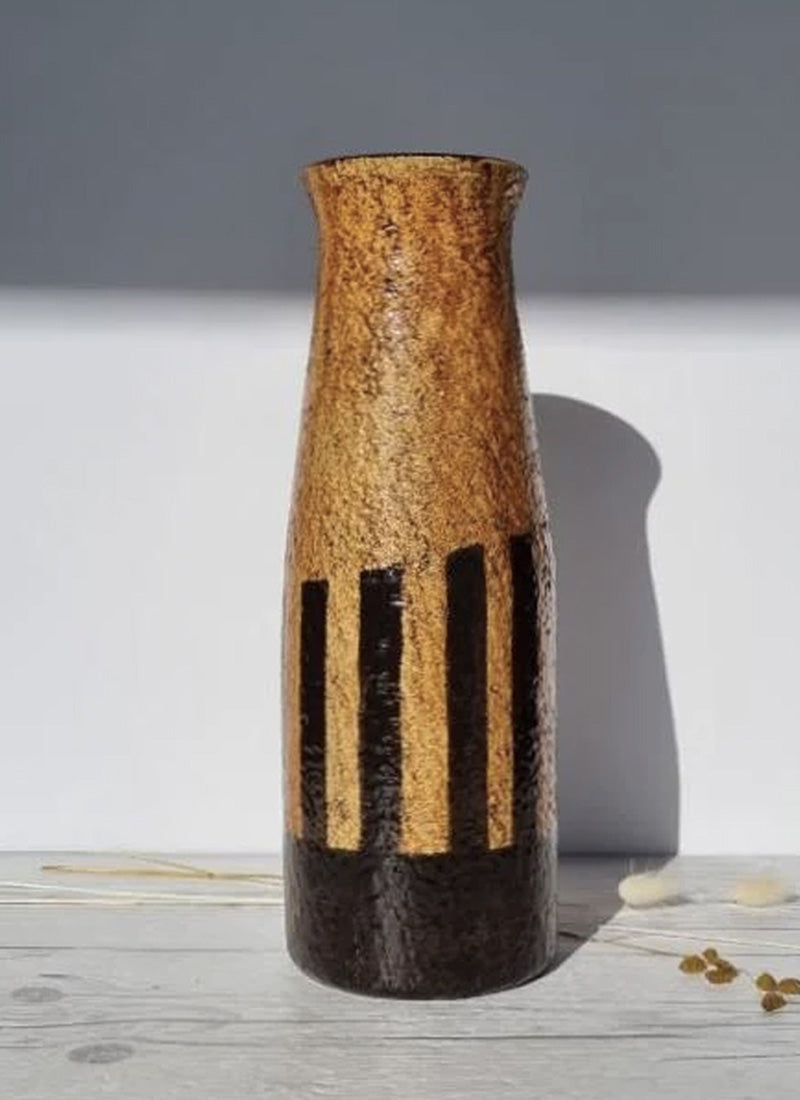 Haute Curature Mari Simmulson 1960 Eritrea Series Burnt Sugar and Caramel Palette Modernist Vase