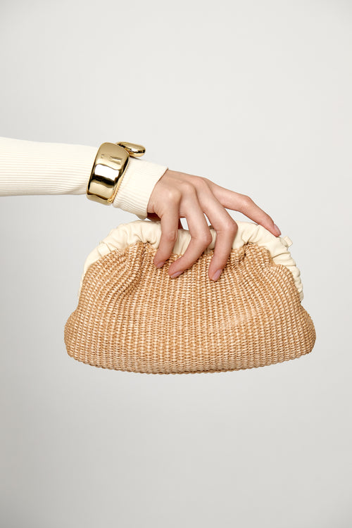 Mini Cloud Clutch Raffia