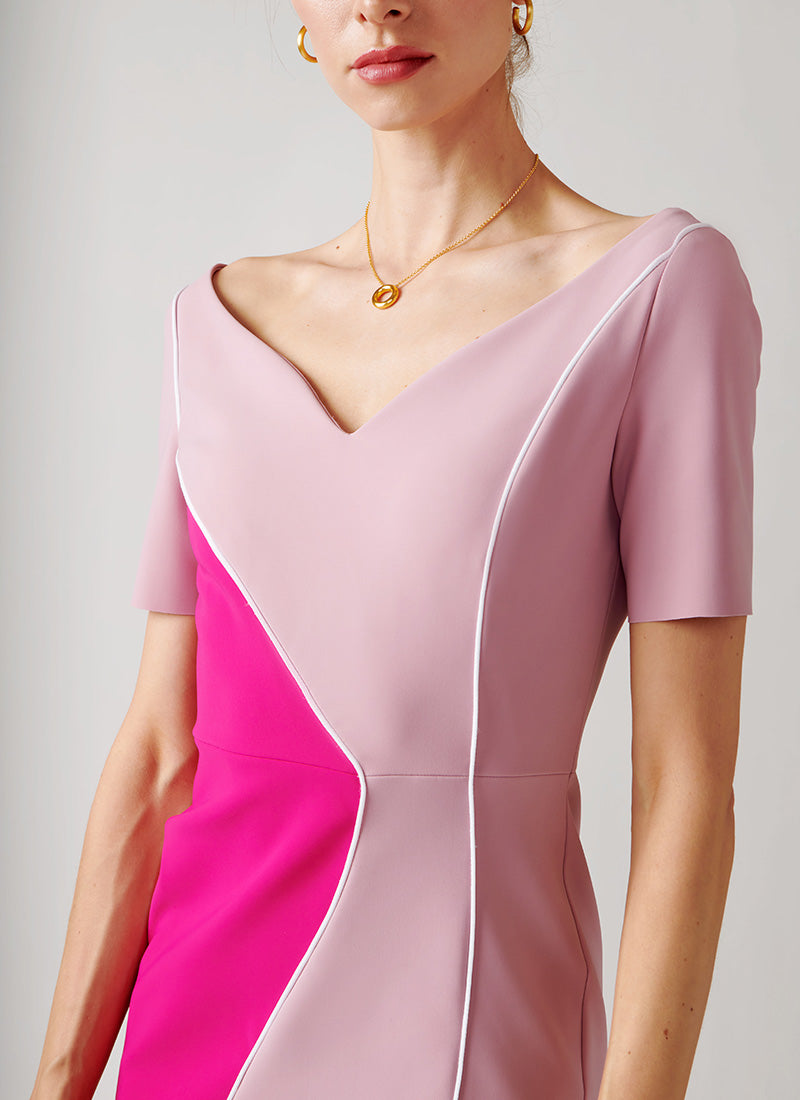 Greta Constantine Padine Short-Sleeve Colourblock Dress