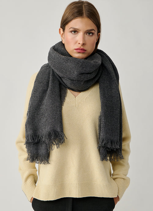 4 Laces Lurex Wool Scarf