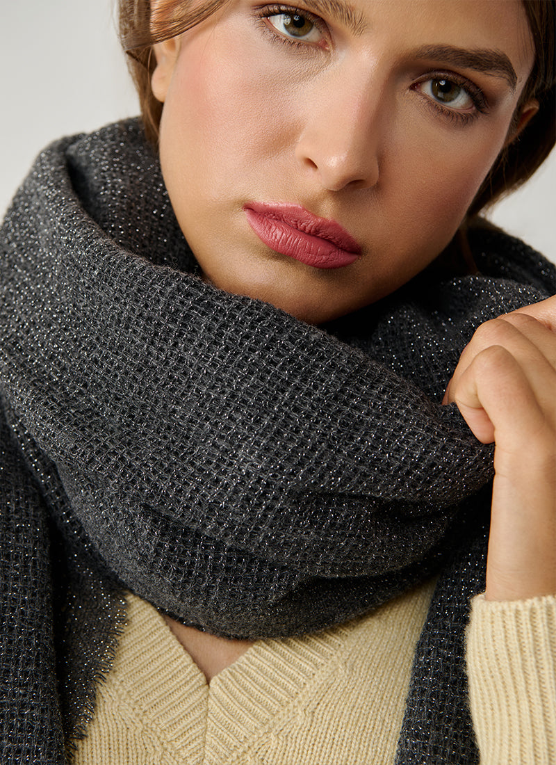4 Laces Lurex Wool Scarf