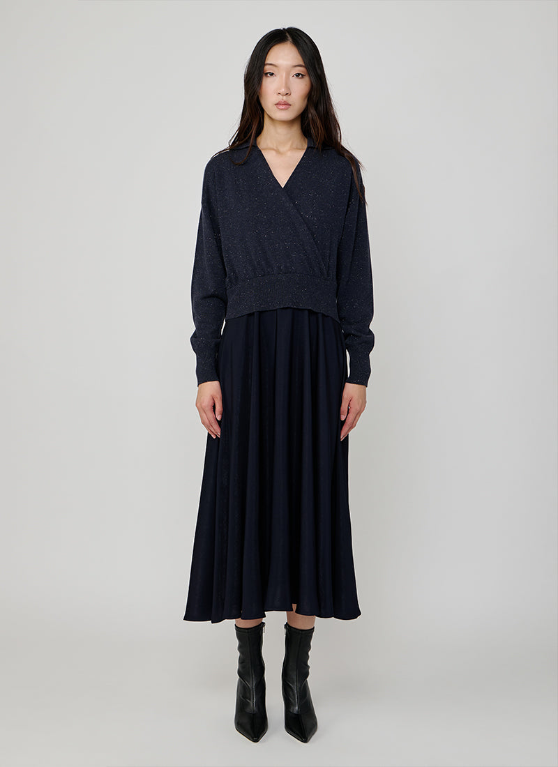 Peserico Tricot Viscose-Blend Twill Dress