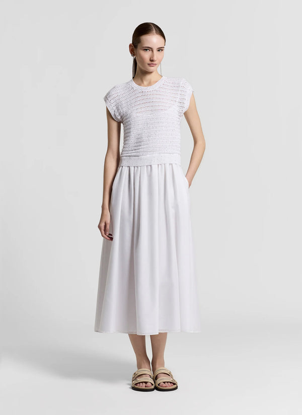 Peserico Bi Material Cotton Sequin Dress