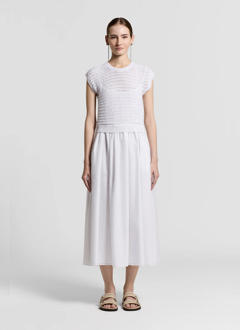 Bi Material Cotton Sequin Dress by Peserico