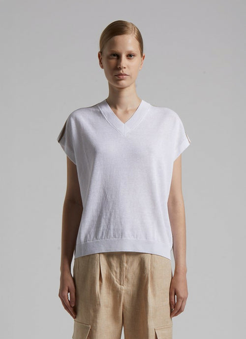 Peserico Cap Sleeve V Neck Sweater